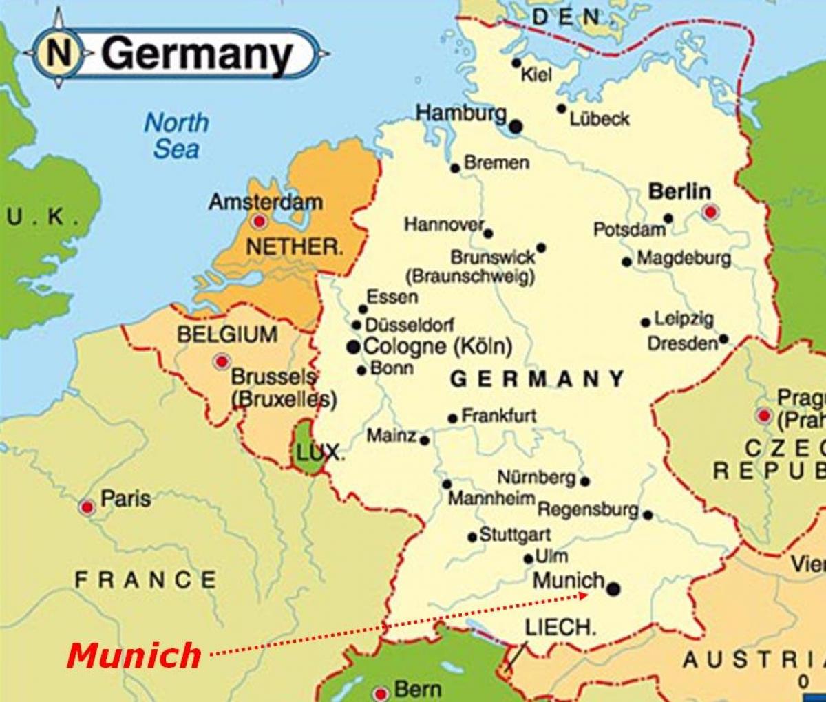 Map of munich europe