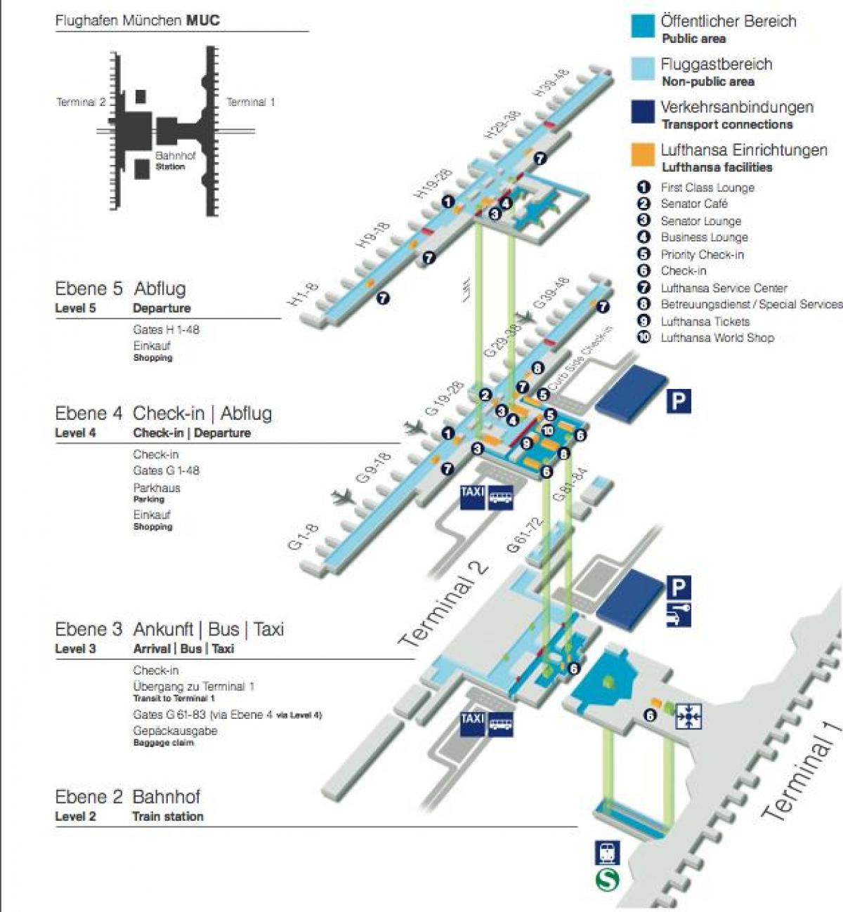 Munich airport map lufthansa - Map of munich airport lufthansa (Bavaria ...