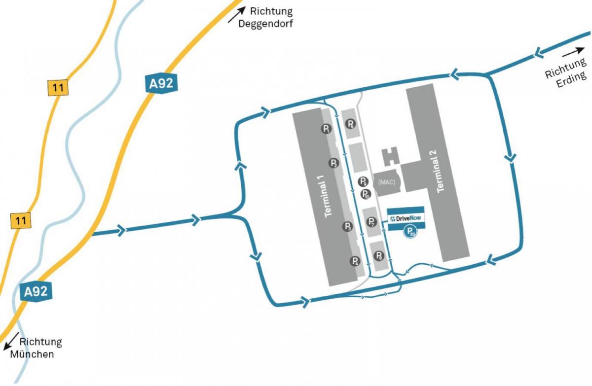 munich airport car rental map