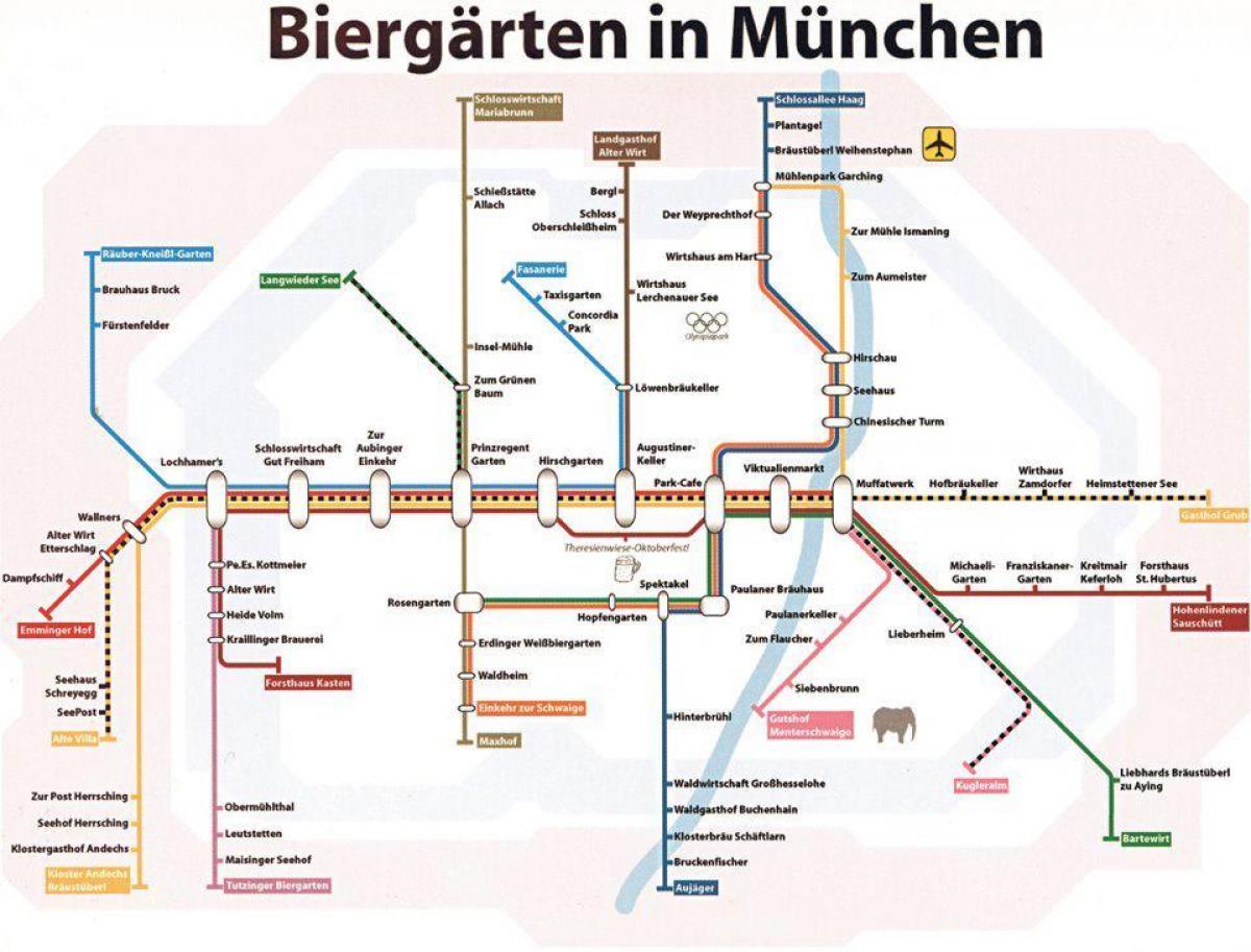 Map of munich beer garden