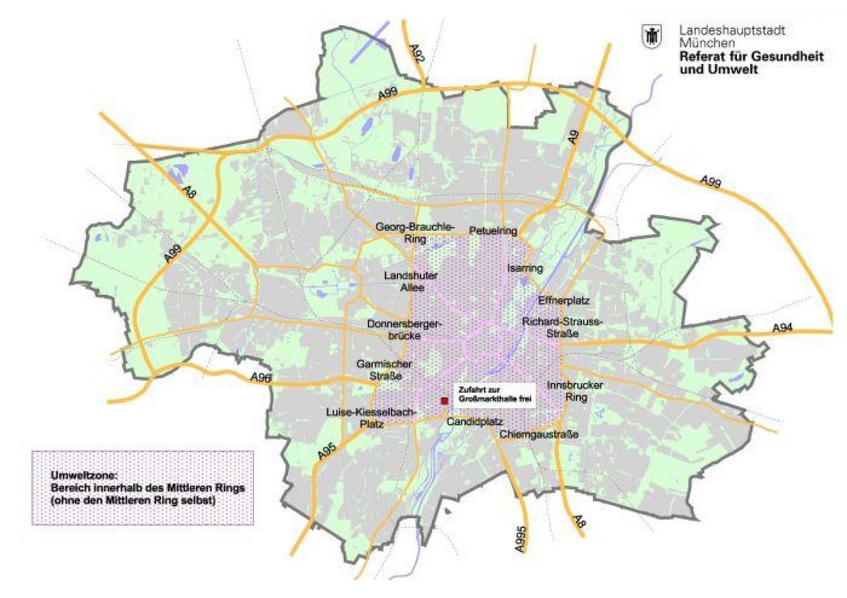 Map of munich green zone
