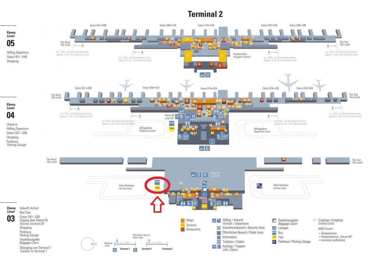 Map of munich terminal 2 