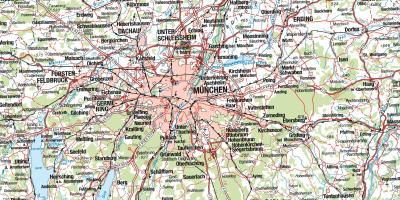 Map of munich and surrounding cities