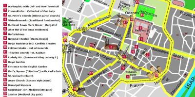 Map of munich city center attractions